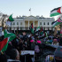 Manifestación de solidaridad con Palestina frente a la Casa Blanca, en Washington