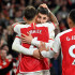 Celebración del gol de Kai Havertz con el que Arsenal venció 2-1 al Brentford.