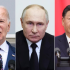 Joe Biden, presidente de EE. UU.; Vladimir Putin, presidente de Rusia; y Xi Jinping, presidente de China.