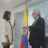 Natalia Margarita Parada, nueva encargada de la SESP; y  Augusto Rodríguez, director de la UNP.