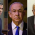 El presidente del gobierno español, Pedro Sánchez; el primer ministro israelí, Benjamín Netanyahu; y el presidente de la Autoridad Nacional Palestina, Mahmud Abbas.