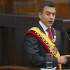El presidente de Ecuador, Daniel Noboa, presenta el primer informe de su gobierno en la Asamblea Nacional, en Quito.