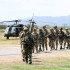 Soldados colombianos y de los Estados Unidos durante ejercicios militares de entrenamiento realizados en la base militar de Tolemaida.