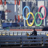 Los aros de los Juegos Olímpicos en Tokio.