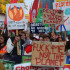 Unas 25.000 personas participaron ayer (10 de octubre del 2021) en una protesta en Bruselas (Bélgica) contra el cambio climático.