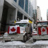 Camiones bloquean el acceso al centro de Ottawa.