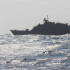Buque de guerra de los Estados Unidos en prácticas militares en aguas de Cartagena.