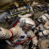 Los cosmonautas Anton Shkaplerov (izquierda) y Pyotr Dubrov (derecha), en la Estación Espacial Internacional, escenario donde cooperan Europa, EE. UU. Canadá, Japón y Rusia. Foto: nasa