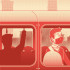 Ilustración. Viaje en el metro de Pekín durante la pandemia de covid.