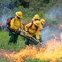 Bomberos trabajando en incendio en Colombia.