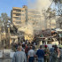Vista del bombardeo en embajada iraní en Siria