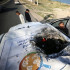 Uno de los vehículos atacados por Israel en el que viajaban los trabajadores de la ONG.