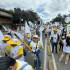 Este miércoles primero de mayo movilizaciones en varios puntos de Bogotá durante la conmemoración del Día Internacional del Trabajo. Manifestantes salieron a marchar sobre la cr 7 en el centro de la capital.