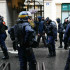Policía antidisturbios en una concentración de estudiantes universitarios en Francia.