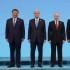 El presidente chino, Xi Jinping; el presidente kazajo, Kassym-Jomart Tokayev; el presidente ruso, Vladimir Putin; el presidente de Tayikistán, Emomali Rakhmon; y el presidente bielorruso, Alexander Lukashenko.