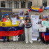 Protestas en Bélgica de venezolanos contra Nicolás Maduro.
