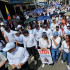 Marcha contra los secuestros de niños y adolescentes en Jamundí, este 12 de mayo.