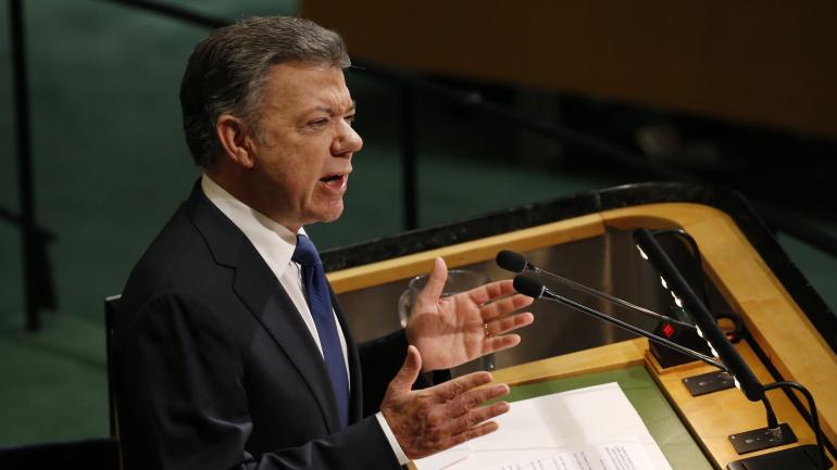 Juan Manuel Santos, presidente de Colombia, en Asamblea General de la ONU.