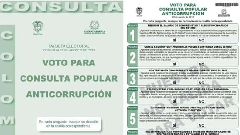 Para que la Consulta Anticorrupción sea válida se necesita que al menor el 30 por ciento del censo electoral.