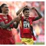 Luis Díaz celebra el título de Liverpool.