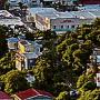 Vista aérea de Philipsburg, la capital de St. Martín, el lado holandés de la isla, el cual es conocido por hoteles tipo resort y ‘all inclusive’.
