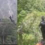 Tarabita improvisada en el río Chicamocha