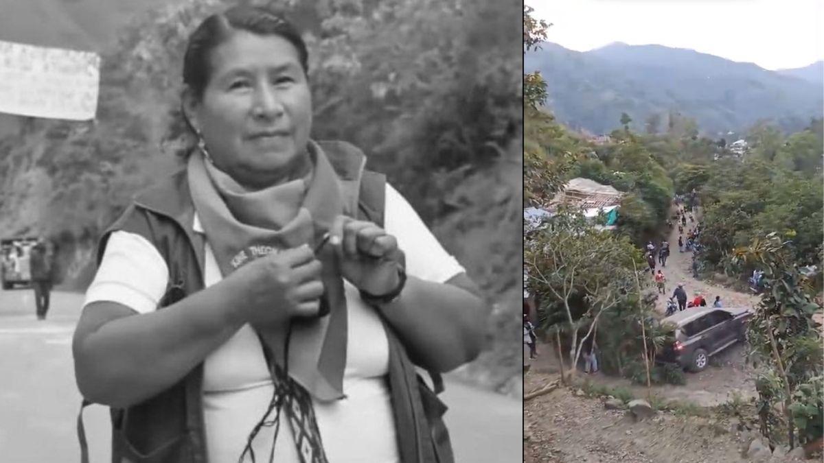Bu, Toribío'da (Cauca) öldürülen lider Carmelina Yule Paví'ydi.