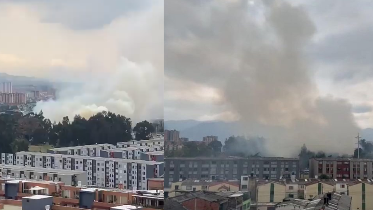 Incendio en antigua fábrica de Bavaria deja gran nube de humo en suroccidente de Bogotá