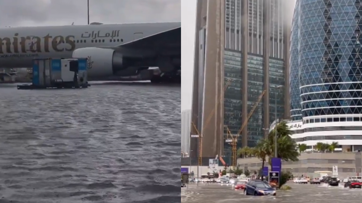 En imágenes: fuertes lluvias e inundaciones paralizan aeropuertos y carreteras de Dubái