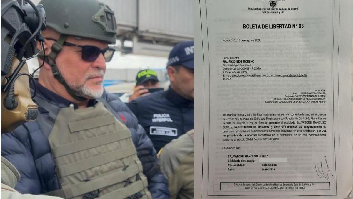 Bu Salvatore Mancuso'nun La Picota hapishanesinden çıkış özgürlük bileti