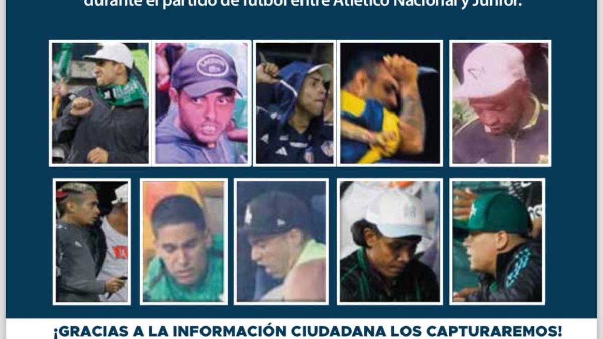 Hincha de Atlético Nacional se entregó a las autoridades tras ver publicado su rostro en cartel que lo involucra con riña en el Atanasio Girardot