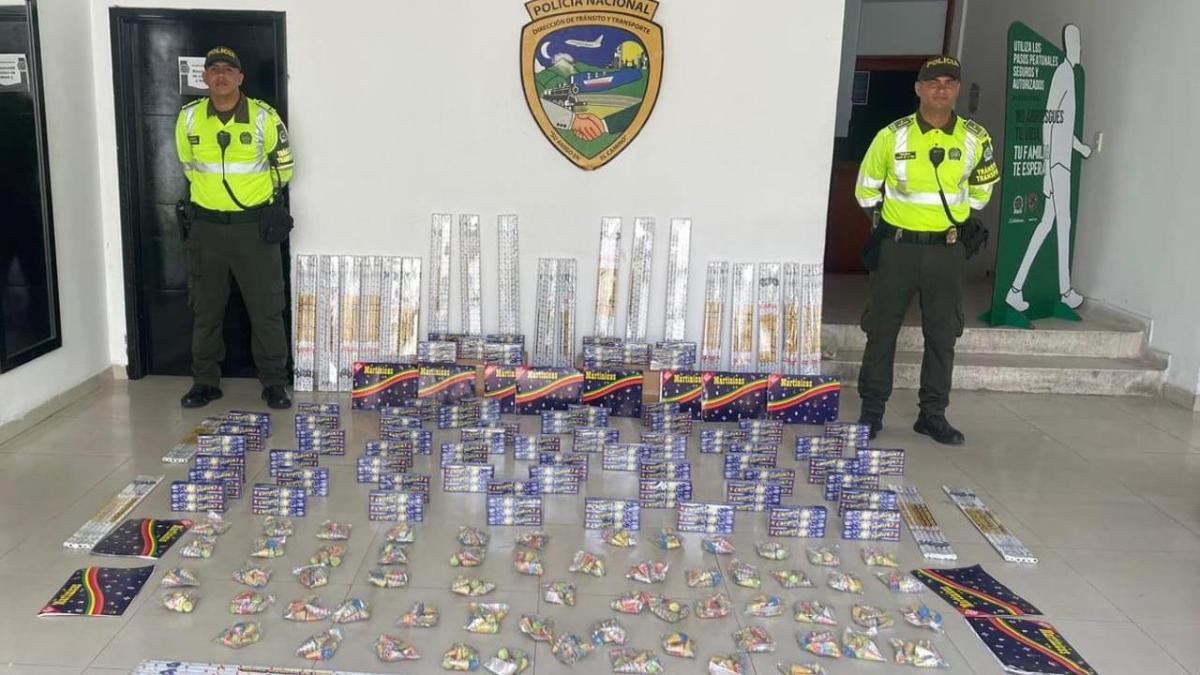 En video: la impactante cantidad de pólvora que incautó la Policía de Tránsito en zona concurrida de Barranquilla