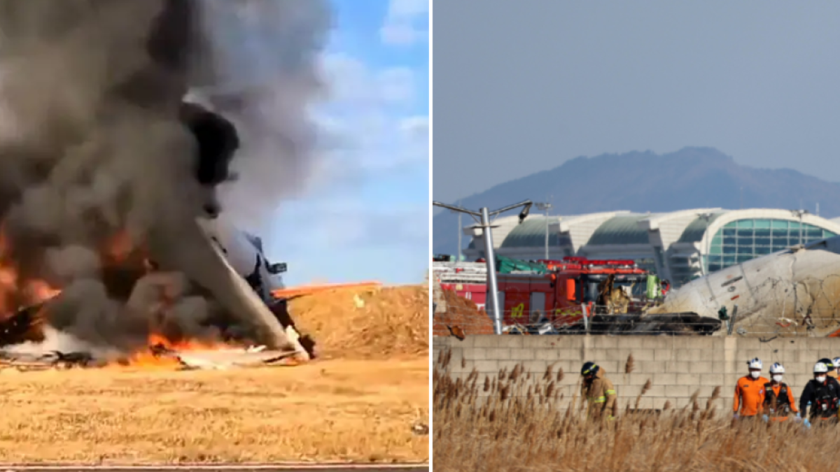 Las imágenes y videos que dejan ver distintos momentos del accidente del avión Jeju Air con 181 personas a bordo en Corea del Sur