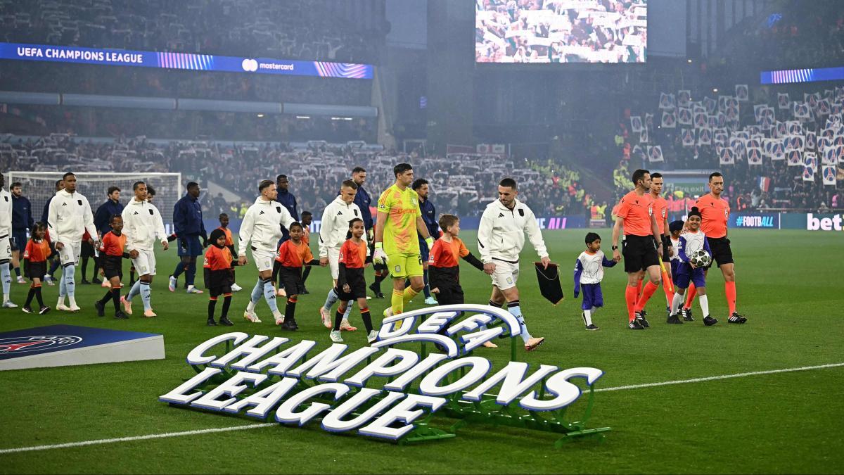 Liga de Campeones: insólito error de protocolo antes del partido entre Aston Villa y París Saint-Germain, video