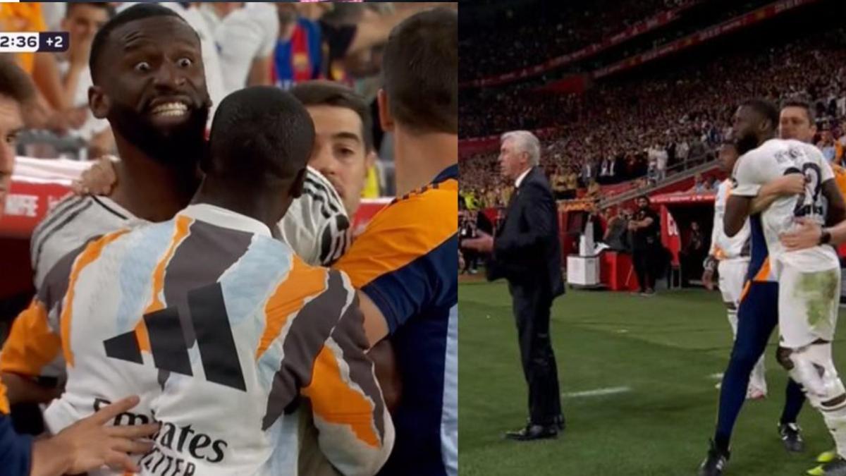 Candente final en Copa del Rey: Antonio Rüdiger atacó al árbitro Ricardo de Burgos y le lanzó un objeto (video)
