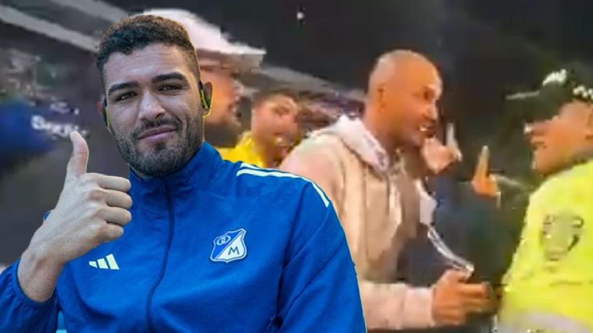 La causa del altercado entre Álvaro Montero y un policía al final del partido Once Caldas vs. Millonarios