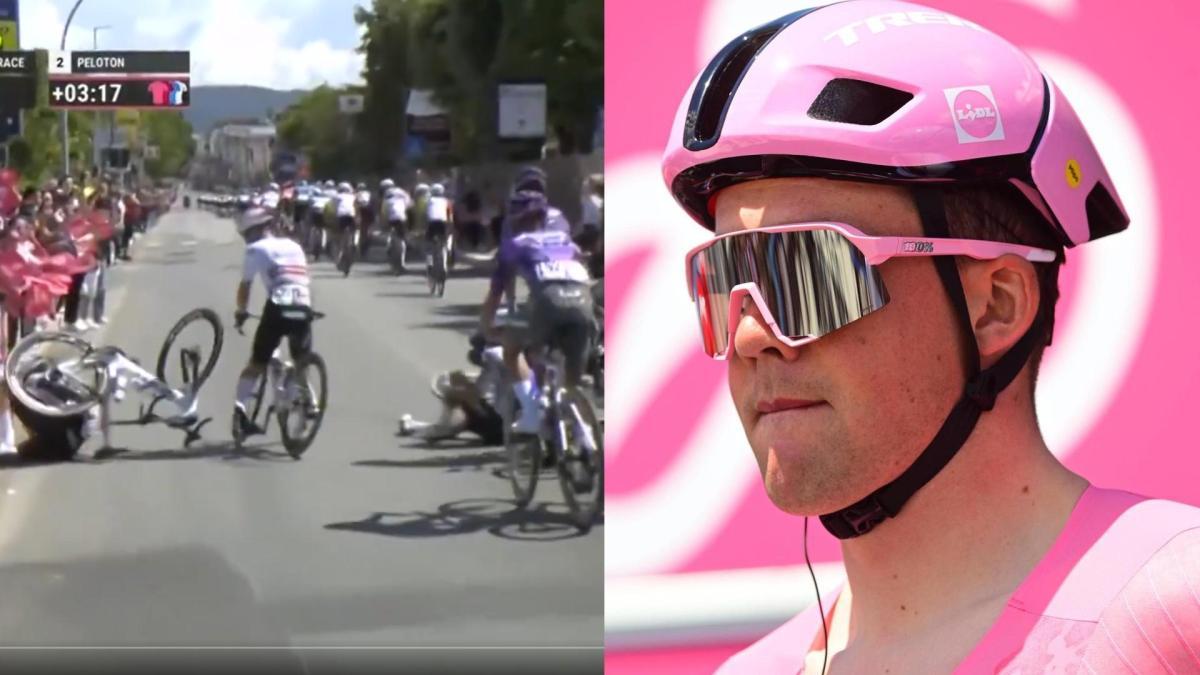 Video | La etapa 4 del Giro de Italia se tiñe de dramatismo tras fuerte caída: el líder Mads Pedersen, involucrado