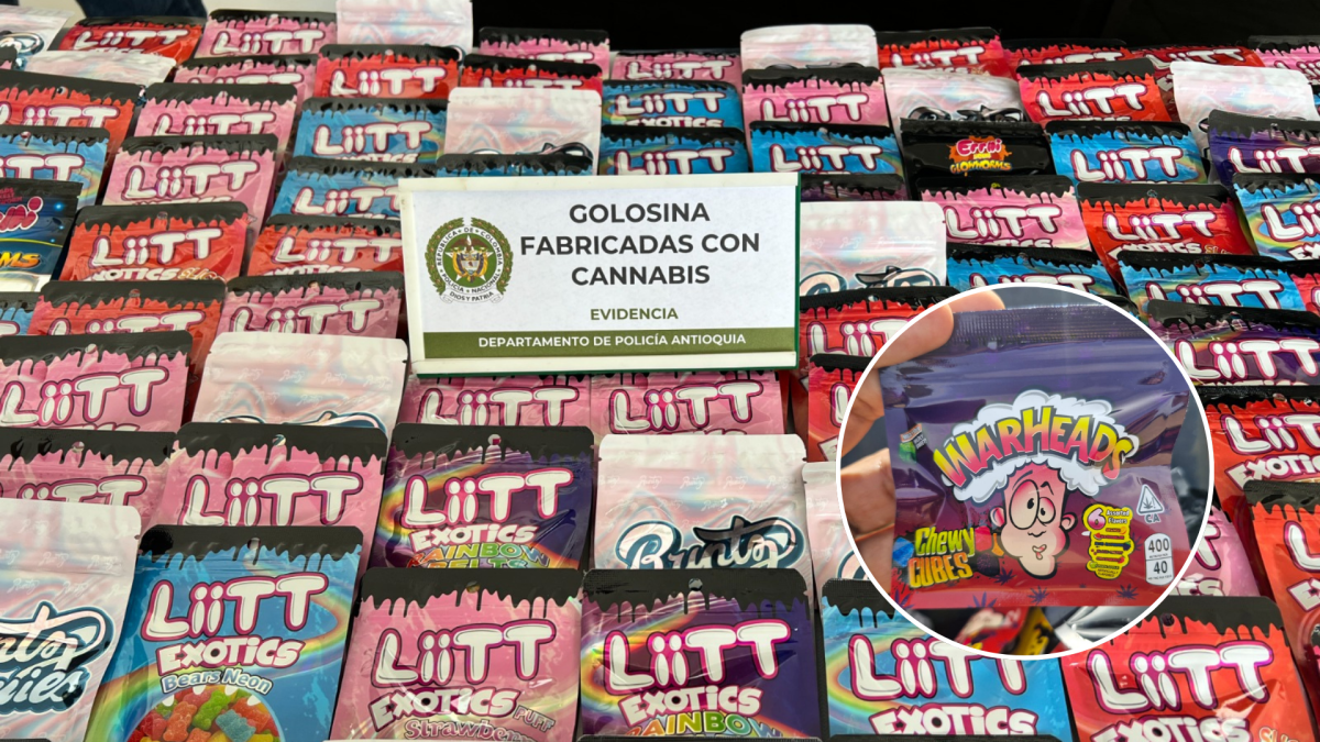 Incautaron 1.800 dulces de marihuana que iban a ser vendidos en colegios de Medellín; la droga provenía de Bogotá