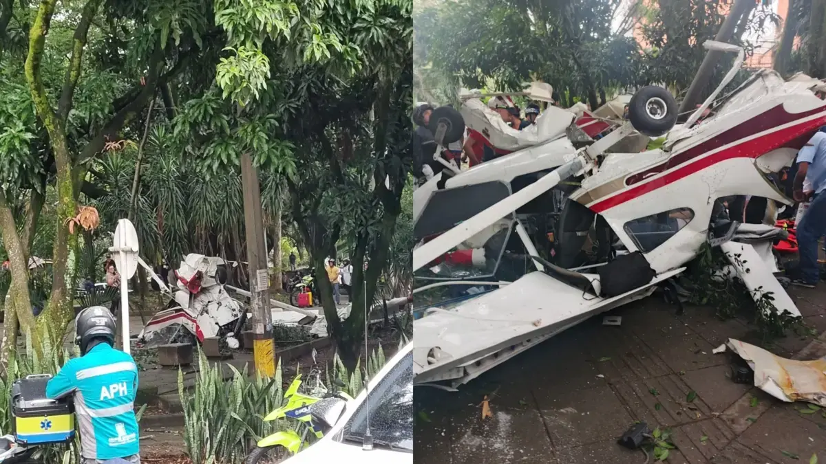 Esta es la empresa dueña de la avioneta que se accidentó en Medellín en la que dos personas resultaron heridas