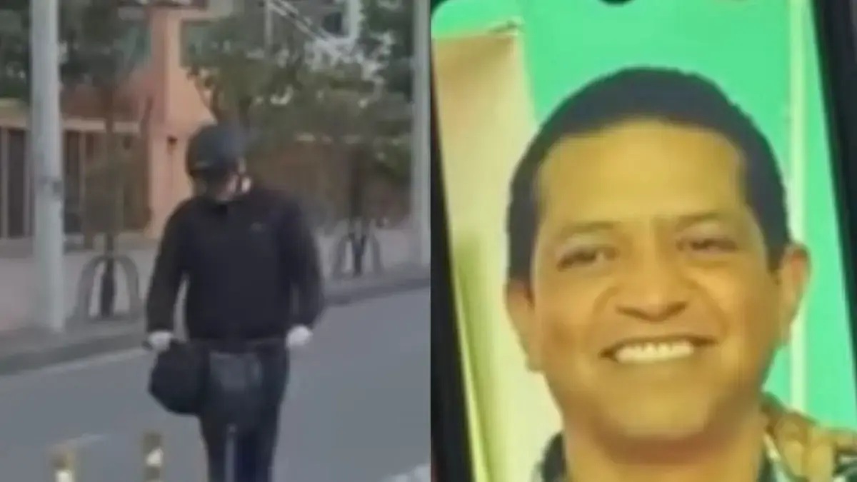 Así fue el atraco en la carrera 11 con calle 106, en Usaquén, en el que asesinaron a Enrique Medina, de 59 años, cuando se movilizaba en su patineta