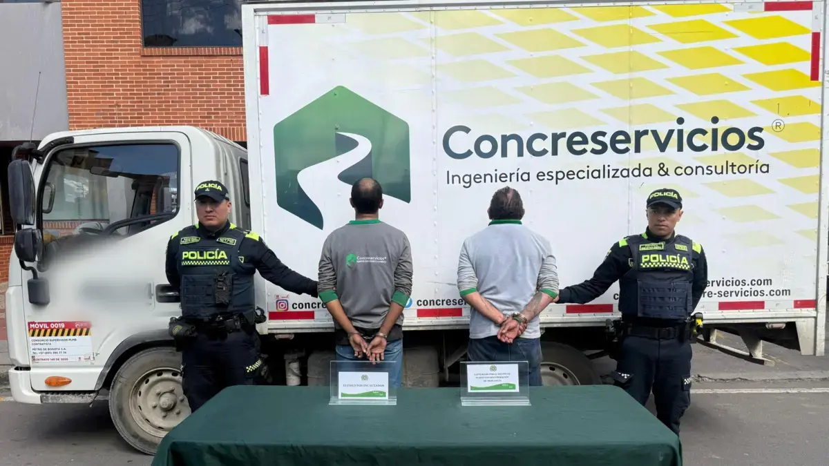Capturados dos hombres que pretendían robar maquinaria y elementos de construcción de obra de la primera línea del metro de Bogotá