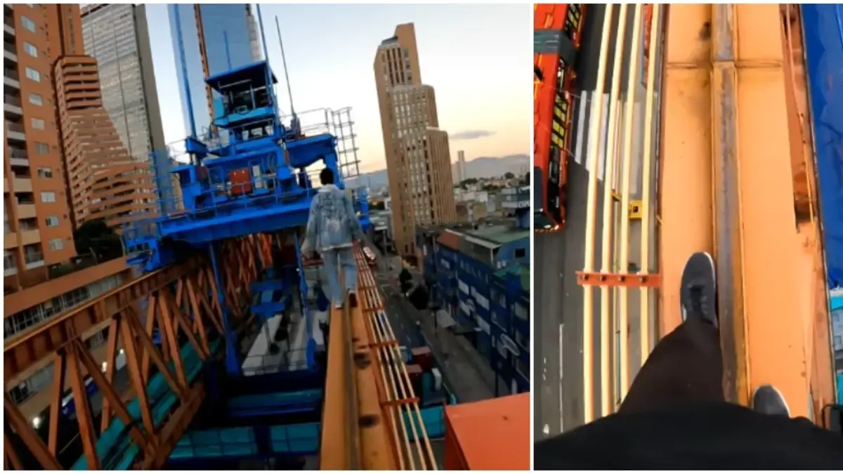 Video | Hombres practican parkour en vigas de obras del Metro de Bogotá sin autorización y desatan polémica en redes sociales: 'Misión cumplida'