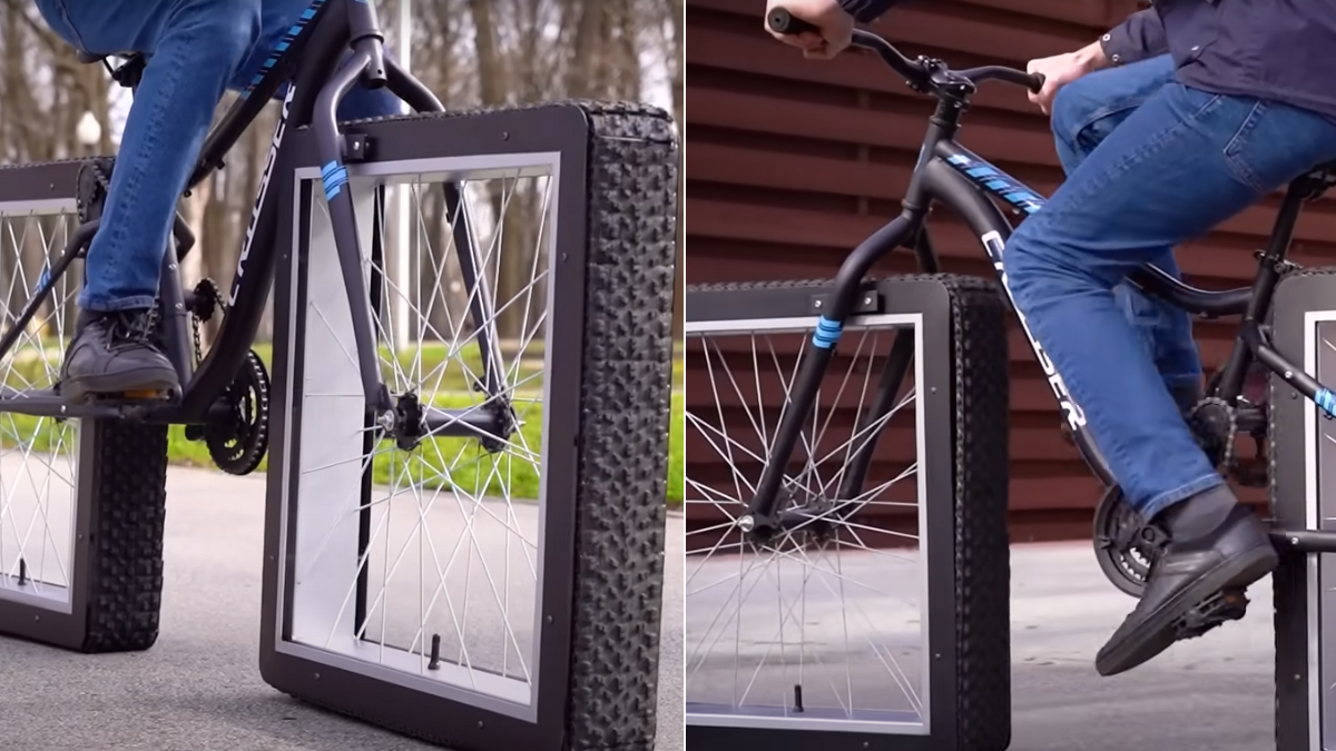 Bicicleta de ruedas cuadradas: cómo funciona este invento