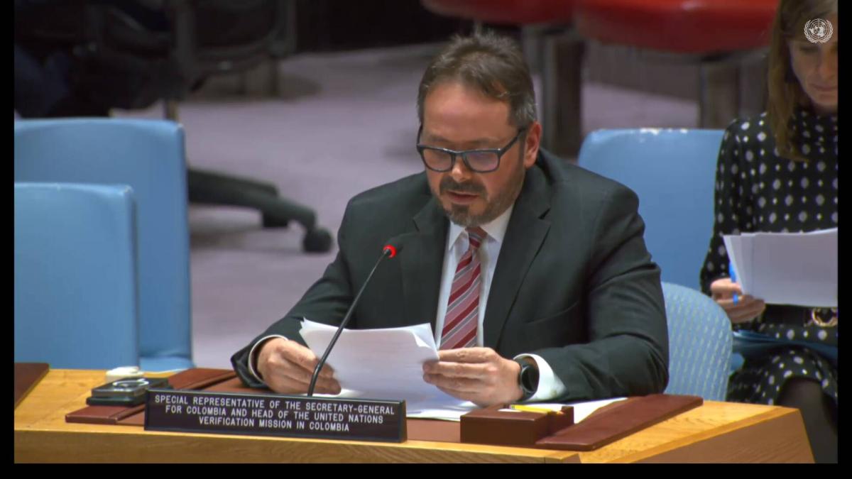Jefe de Misión de la ONU en Colombia presenta informe sobre implementación del acuerdo de paz ante Consejo de Seguridad