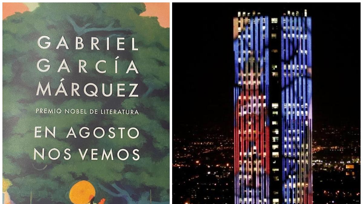 Imágenes alusivas a la novela inédita de Gabo iluminan la Torre Colpatria de Bogotá