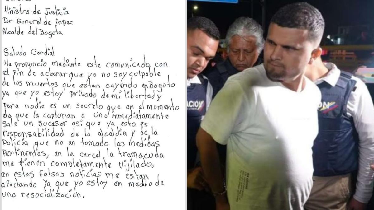 Şeytan takma adının Bogota'daki gasptan sorumlu olduğunu inkar ettiği mektup