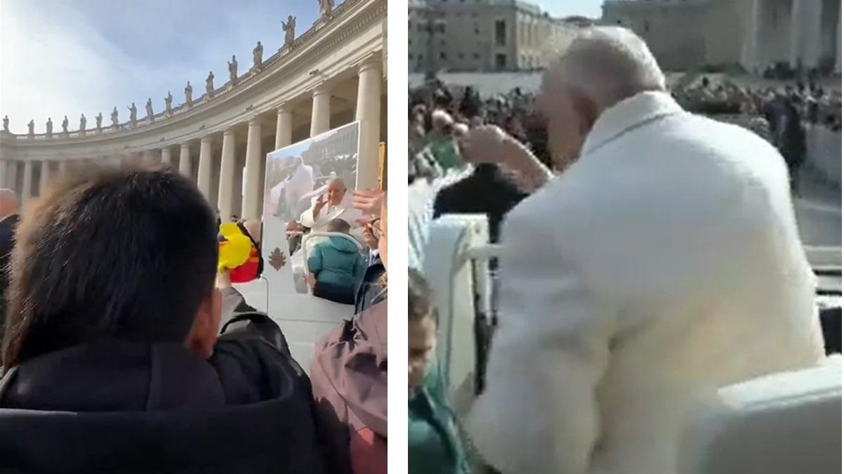 Video | Al Papa Francisco le lanzan una camiseta de un club colombiano; así reaccionó