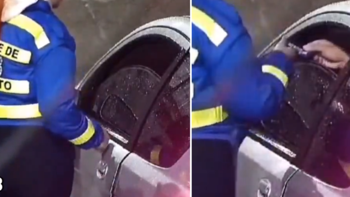 Video muestra a agente de tránsito recibiendo dinero de conductor en