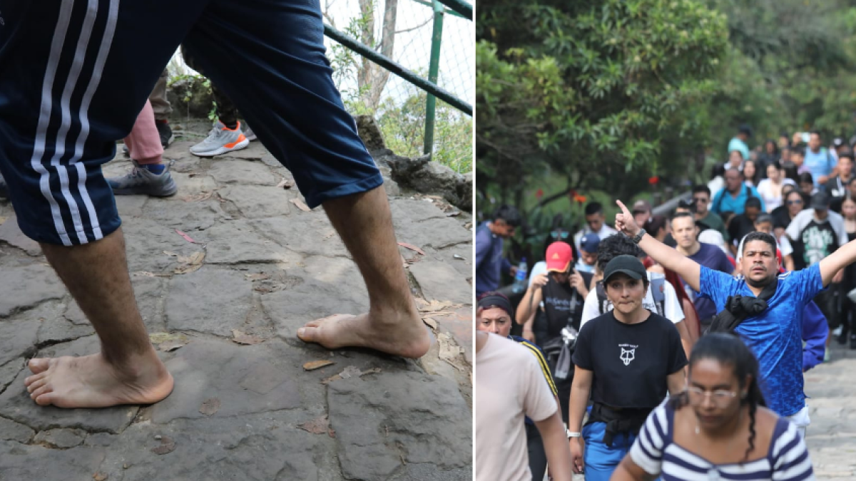 En fotos: miles de personas subieron a pie el cerro de Monserrate este Jueves Santo