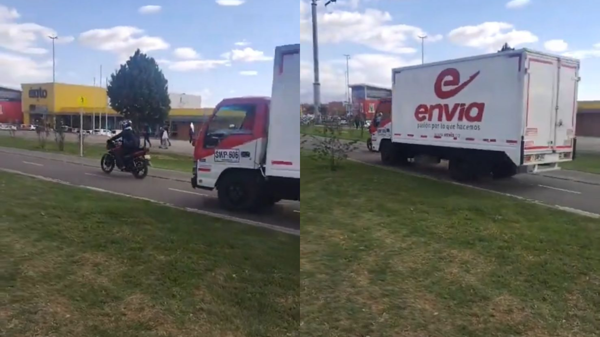 Video | Captan a camión de mensajería circulando por toda la ciclorruta en Bogotá